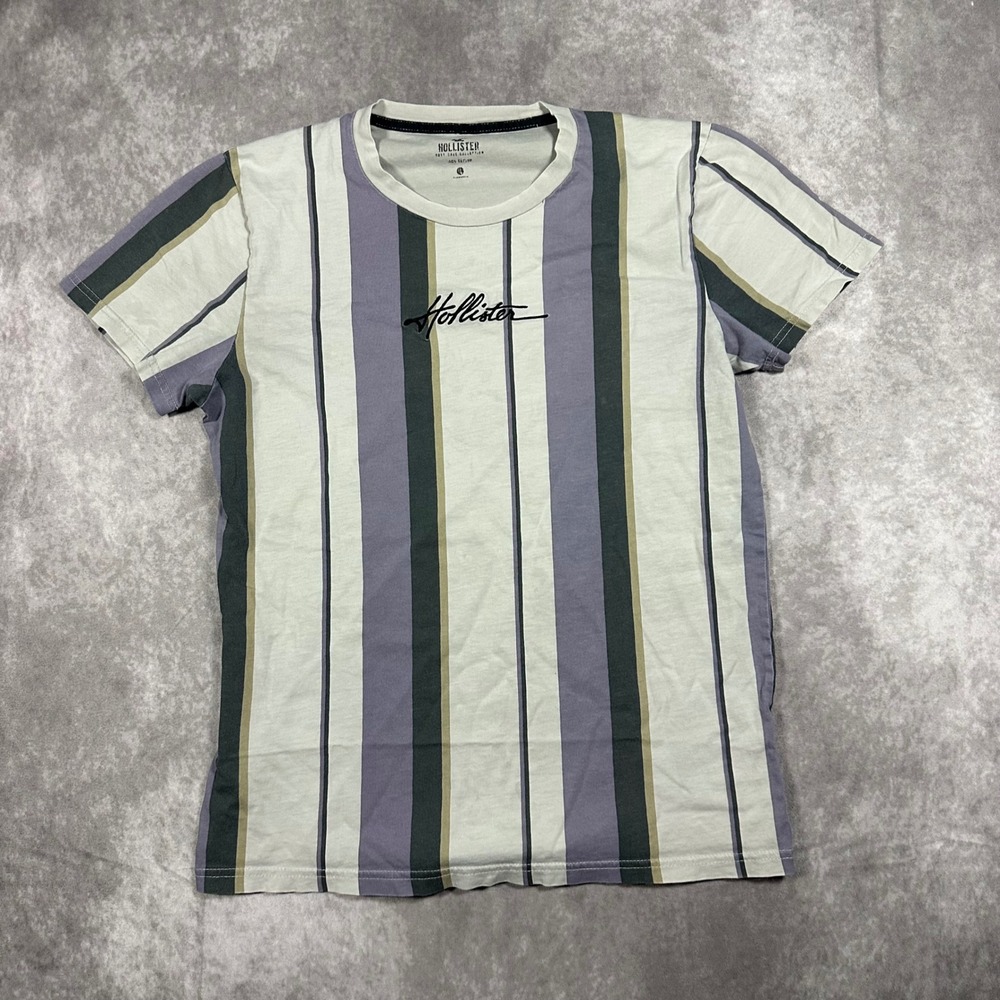 Hollister Men S Striped Short Sleeve T-Shirt Multicolor‎ Retro Streetwear Vibes
